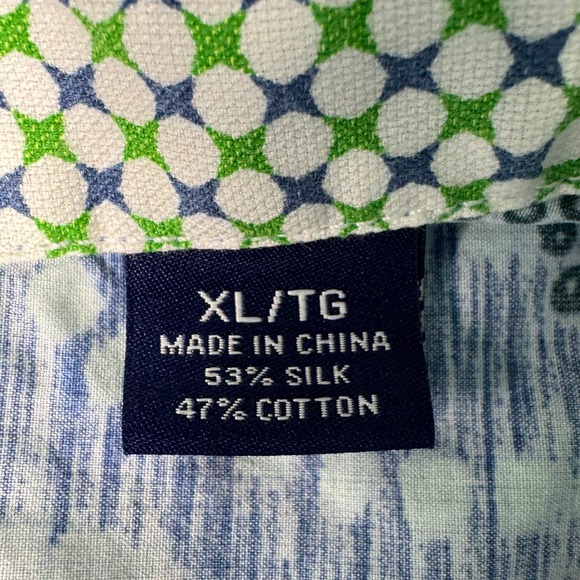 Tommy Bahama Silk Blend Blue Paisley Camp Shirt Short Sleeve Mens XL - Picture 4 of 13